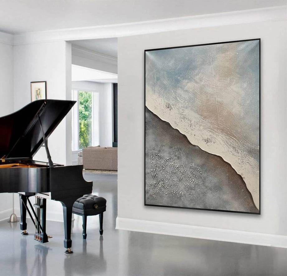 Bedroom Abstract Modern Gray Abstract Canvas Artwork 6YI16 wall art